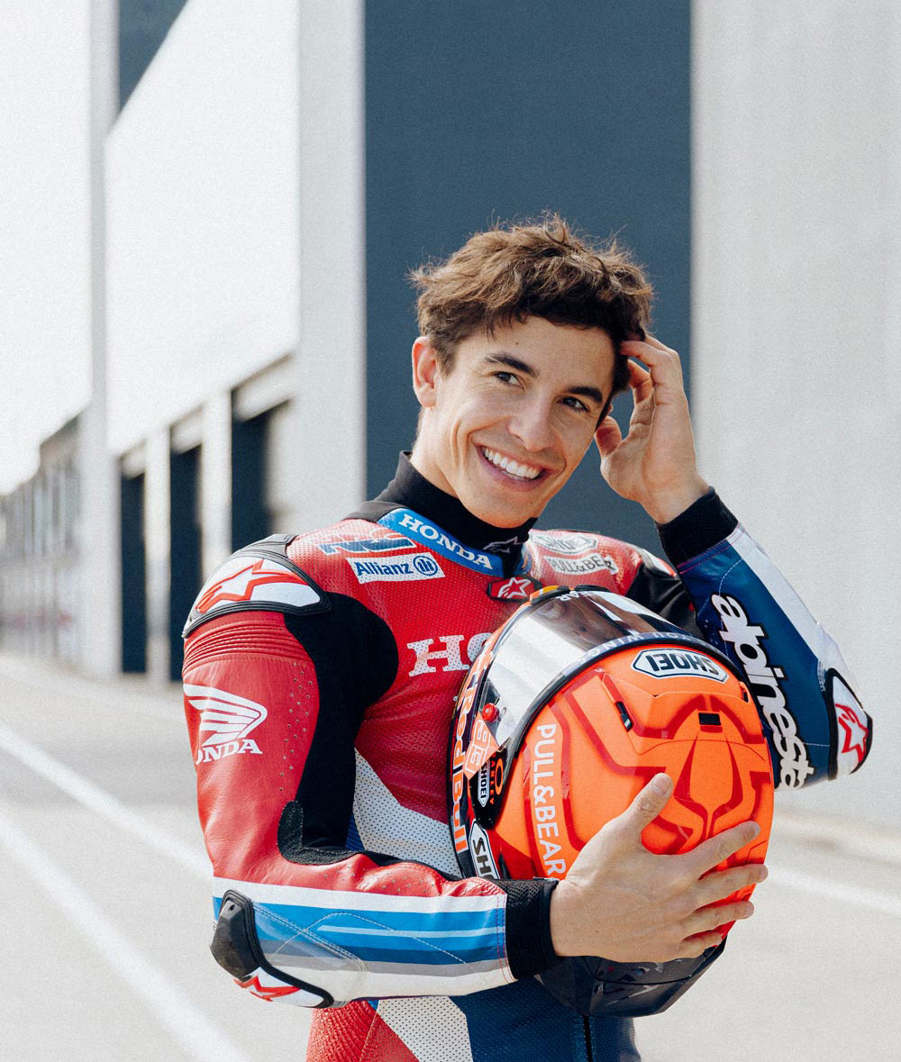 Marc Marquez wearing Shoei X-SPR Pro helmet